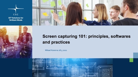 Thumbnail for entry Screen capturing 101: principles, softwares and practices  (BOF 28052021)