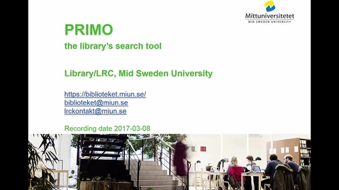 Thumbnail for entry Primo - the library's search tool
