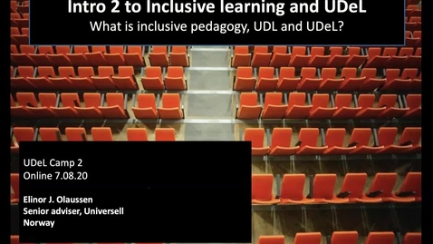Thumbnail for entry Intro 2 to inclusive learning - What is inclusive pedagogy, UDL and UDeL?