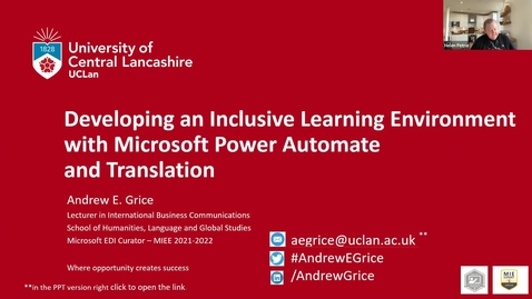 Thumbnail for entry Developing an inclusive learning environment with Microsoft Power Automate and Translation