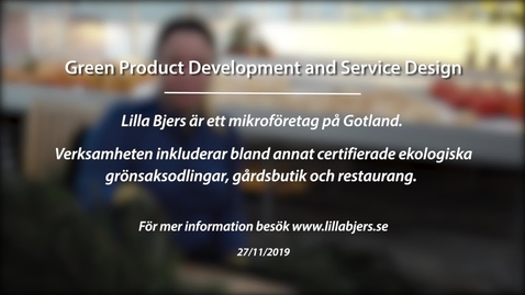 Miniatyr för inlägg Module 5: Green product development and service design. Lilla Bjers