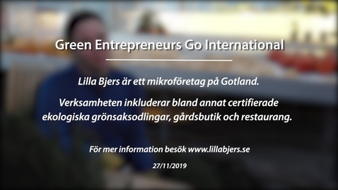 Miniatyr för inlägg Module 8: Green entrepreneurs go international. Lilla Bjers