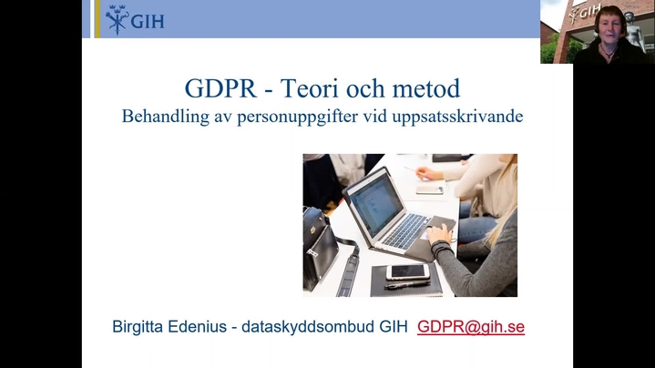 Thumbnail for channel GDPR - personuppgiftsbehandling