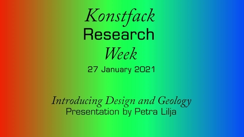 Thumbnail for entry Research Week 2021: Introducing Design and Geology